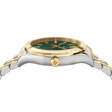 Versace Hellenyium Green Dial Two Tone Steel Strap Watch for Women - VEVH00620