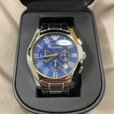 Buy Shop Emporio Armani Classic Blue Dial Silver Steel Strap Watch For Men - AR1635 USA Online