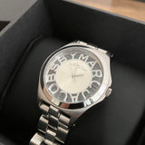 Buy Shop Marc Jacobs Henry Transparent Silver Dial Silver Steel Strap Watch for Women - MBM3205 USA Online