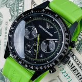 Buy Shop Emporio Armani Sports Analog Black Dial Green Rubber Strap Watch For Men - AR6115 USA Online