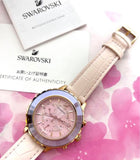 Swarovski Octea Lux Chrono Pink Dial Pink Leather Strap Watch for Women - 5452501