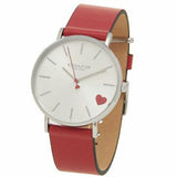 Buy Shop Coach Perry Silver Dial Red Leather Strap Watch for Women - 14503515 USA Online