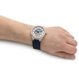 Buy Shop Maserati Stile Automatic Limited Edition White Dial Blue Leather Strap Watch For Men - R8821142001 USA Online