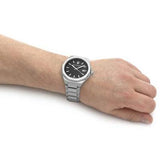 Buy Shop Maserati Stile Analog Black Dial Silver Steel Strap Watch For Men - R8853142003 USA Online
