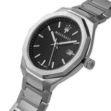 Buy Shop Maserati Stile Analog Black Dial Silver Steel Strap Watch For Men - R8853142003 USA Online