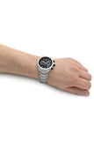 Buy Shop Maserati Stile Chronograph Black Dial Silver Steel Strap Watch For Men - R8873642004 USA Online