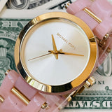 Buy Shop Michael Kors Delray Rose Gold Dial Pink Steel Strap Watch for Women - MK4316 USA Online