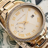 Buy Shop Michael Kors Whitley Analog Diamonds Gold Dial Gold Steel Strap Watch For Women - MK6227 USA Online