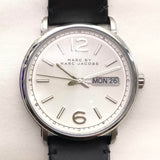 Buy Shop Marc Jacobs Fergus White Dial Black Leather Strap Watch for Men - MBM5076 USA Online