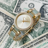 Buy Shop Michael Kors Delray Rose Gold Dial Two Tone Steel Strap Watch for Women - MK4317 USA Online