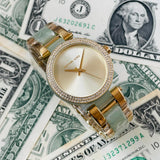 Buy Shop Michael Kors Delray Rose Gold Dial Two Tone Steel Strap Watch for Women - MK4317 USA Online