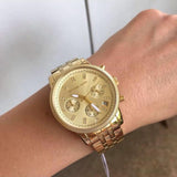 Buy Shop Michael Kors Ritz Chronograph Gold Dial Gold Steel Strap Watch for Women - MK5676 USA Online
