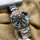 Buy Shop Fossil Bannon Chronograph Green Dial Silver Steel Strap Watch for Men - BQ2492 USA Online