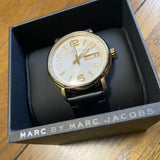 Buy Shop Marc Jacobs Fergus White Dial Black Leather Strap Watch for Men - MBM5081 USA Online