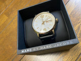 Marc Jacobs Fergus Silver Dial Black Leather Strap Watch for Men - MBM5081