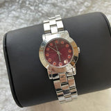 Buy Shop Marc Jacobs Amy Red Dial Silver Steel Strap Watch for Women - MBM3333 USA Online