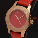 Marc Jacobs Blade Red Dial Red Leather Strap Watch for Women - MBM1210