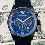 Buy Shop Emporio Armani Sportivo Chronograph Blue Dial Black Strap Watch For Men - AR5921 USA Online