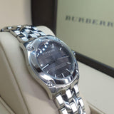 Buy Shop Burberry Herringbone Grey Dial Silver Steel Strap Watch for Women - BU1851 USA Online