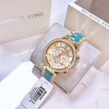 Buy Shop Michael Kors Parker Gold Dial Two Tone Steel Strap Watch for Women - MK6364 USA Online