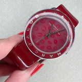 Buy Shop Marc Jacobs Amy Red Dial Burgundy Leather Strap Watch for Women - MBM1162 USA Online