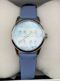 Buy Shop Gucci G Timeless Quartz Mother of Pearl Dial Blue Leather Strap Watch For Women - YA1264124 USA Online
