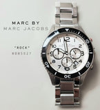 Marc Jacobs Rock Chronograph White Dial Silver Stainless Steel Strap Watch for Men - MBM5027