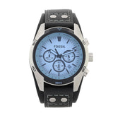 Buy Shop Fossil Coachman Chronograph Blue Dial Black Leather Strap Watch for Men - CH2564 USA Online