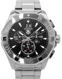Buy Shop Tag Heuer Aquaracer Chronograph Black Dial Silver Steel Strap Watch for Men - CAY1110.BA0927 USA Online