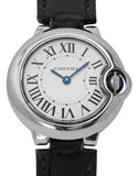 Buy Shop Cartier Ballon Bleu Silver Dial Black Leather Strap Watch for Women - W69018Z4 USA Online