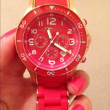 Buy Shop Marc Jacobs Rock Chronograph Red Dial Red Silicone Strap Watch for Women - MBM2577 USA Online