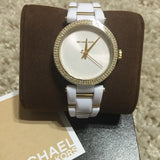 Buy Shop Michael Kors Delray Rose Gold Dial White Steel Strap Watch for Women - MK4315 USA Online