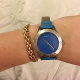 Marc Jacobs Blade Blue Dial Blue Leather Strap Watch for Women - MBM1202