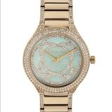 Buy Shop Michael Kors Kerry Mother of Pearl Dial Gold Steel Strap Watch for Women - MK3481 USA Online