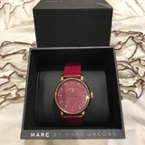 Buy Shop Marc Jacobs Baker Maroon Dial Maroon Leather Strap Watch for Women - MBM1267 USA Online