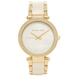 Buy Shop Michael Kors Parker Mother of Pearl Dial Two Tone Steel Strap Watch for Women - MK6400 USA Online