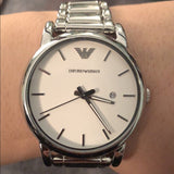 Buy Shop Emporio Armani Classic Luigi Quartz Silver Dial Silver Steel Strap Watch For Men - AR1854 USA Online