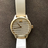 Buy Shop Marc Jacobs Lidia Stripe White Dial White Leather Strap Watch for Women - MBM1164 USA Online