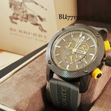 Buy Shop Burberry Sport Endurance Chronograph Grey Dial Grey Rubber Strap Watch for Men - BU7713 USA Online
