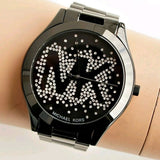 Buy Shop Michael Kors Slim Runway Black Dial Black Steel Strap Watch for Women - MK3589 USA Online
