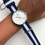 Buy Shop Daniel Wellington Classy Glasgow White Dial Two Tone Nylon Strap Watch For Women - DW00100082 USA Online
