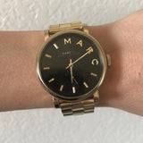 Buy Shop Marc Jacobs Baker Black Dial Gold Steel Strap Watch for Women - MBM3355 USA Online