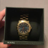 Buy Shop Marc Jacobs Amy Blue Dial Gold Steel Strap Watch for Women - MBM3166 USA Online