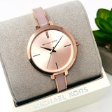 Buy Shop Michael Kors Jaryn Analog Gold Dial Pink Steel Strap Watch For Women - MK4343 USA Online
