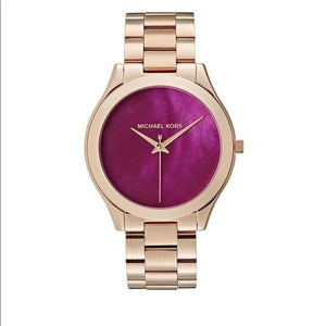 Buy Shop Michael Kors Runway Pink Dial Rose Gold Steel Strap Watch for Women - MK3550 USA Online