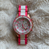 Buy Shop Marc Jacobs Rock Chronograph White Dial Two Tone Silicone Strap Watch for Women - MBM2593 USA Online