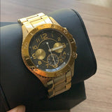 Buy Shop Marc Jacobs Rock Chronograph Black Dial Gold Steel Strap Watch for Women - MBM3253 USA Online