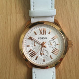 Buy Shop Fossil Cecile White Dial White Leather Strap Watch for Women - AM4486 USA Online