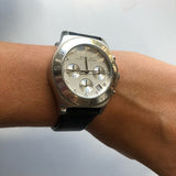 Buy Shop Marc Jacobs Blade Chronograph White Dial Black Leather Strap Watch for Women - MBM1189 USA Online