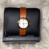 Buy Shop Marc Jacobs Amy White Dial Brown Leather Strap Watch for Women - MBM8574 USA Online